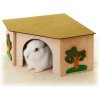 JK ANIMALS Rohový domček pre králiky 27×27×15 cm