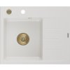 MEXEN/S MEXEN/S - Ben granitový drez 1 s odkvapkávačom ľavý 600 x 500 mm, biela, sifón zlatá 6522605000-20-G