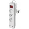 EMOS SK s.r.o. Biely predlžovací kábel s USB EMOS P1312CU (2 m) – 3× zásuvka, vypínač