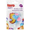 TORO Tortová sviečka číslica 5 zapichovacia 5cm slon