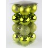 Vianočné guličky zelené 16 ks 4 cm