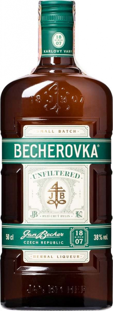 Jan Becher Becherovka Unfiltered 38% 0,5 l (čistá fľaša)