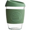 Sklenený hrnček na kávu, M, 340 ml, Kactus, zelený