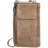 Hide - stitches paint rock béžová kabelka na telefón z pravej kože, crossbody 19 x 11,5 cm