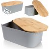 Chlebník s doskou Vilde béžový, sivý plast