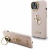 Guess PU Grained 4G Logo Stand Camera Frame Zadní Kryt pre iPhone 14 Pink