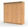 Vysoká masívna skriňa UNI4 DDDD, DUB prírodný