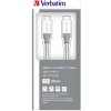 Verbatim USB kábel (3.1), USB C samec - USB C samec, 0.3m, strieborný, box, 48867