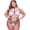 Baci Queen 2-dielna biela čipkovaná súprava s pásikmi Plus Size