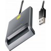 AXAGON CRE-SM3T, USB-A FlatReader čtečka kontaktních karet Smart card (eObčanka), kabel 1.3m