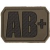 Mil-Tec Nášivka 3D na suchý zips krvná skupina AB+ zelená