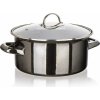 BANQUET Hrniec smaltovaný METALLIC Čierna 22 cm, 3,75 l, s pokrievkou