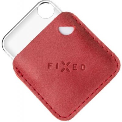 Bluetooth lokalizačný čip FIXED Case for Tag z pravej hovädzej kože s Tagom podpora Find My červené (FIXTAG-C2-RD)