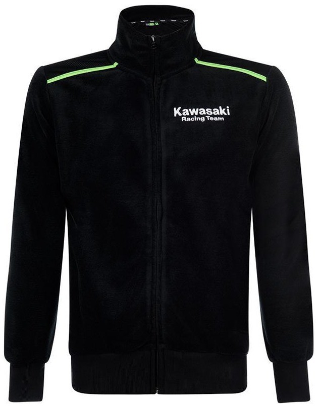Kawasaki mikina na zips KRT sweatshirt black / green