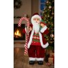 Dekorácia MagicHome Vianoce, Santa, s darčekom, červený, 60 cm