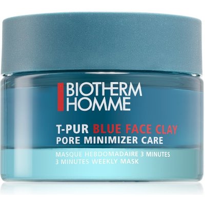 Biotherm Homme T - Pur Blue Face Clay čistiaca maska pre hydratáciu pleti a minimalizáciu pórov 50 ml