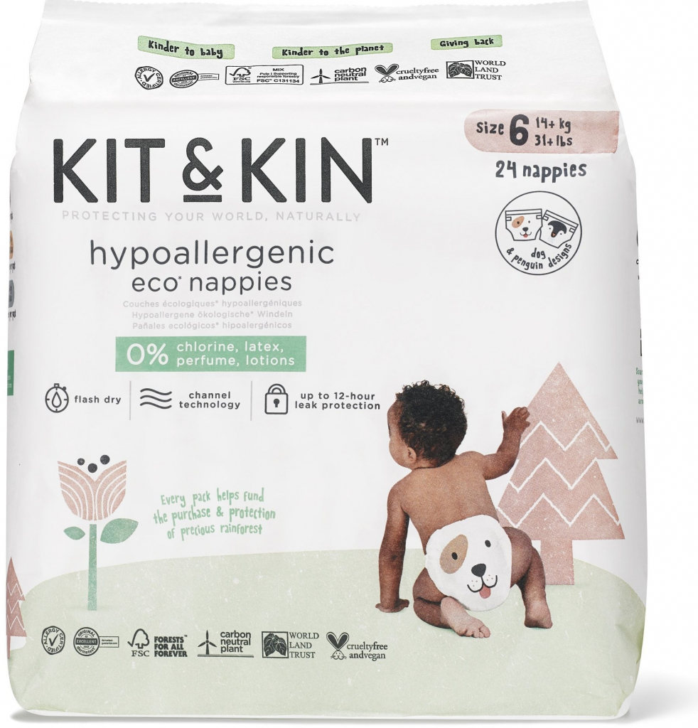 Kit & Kin Eko Naturally Dry Nappies 6 24 ks