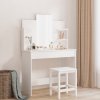 vidaXL Toaletný stolík so zrkadlom biely 96x39x142 cm 837574