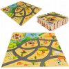 Eco Toys Detské penové puzzle 93,5x93,5cm hracia deka podložka na zem Safari 9 dielov