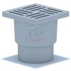 Aniplast Podlahový vpust 150x150, Ø110 spodný, plastový, sivý