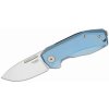 LionSteel NA01 BL NANO vreckový nôž 6,5 cm, Satin, modrá, titán