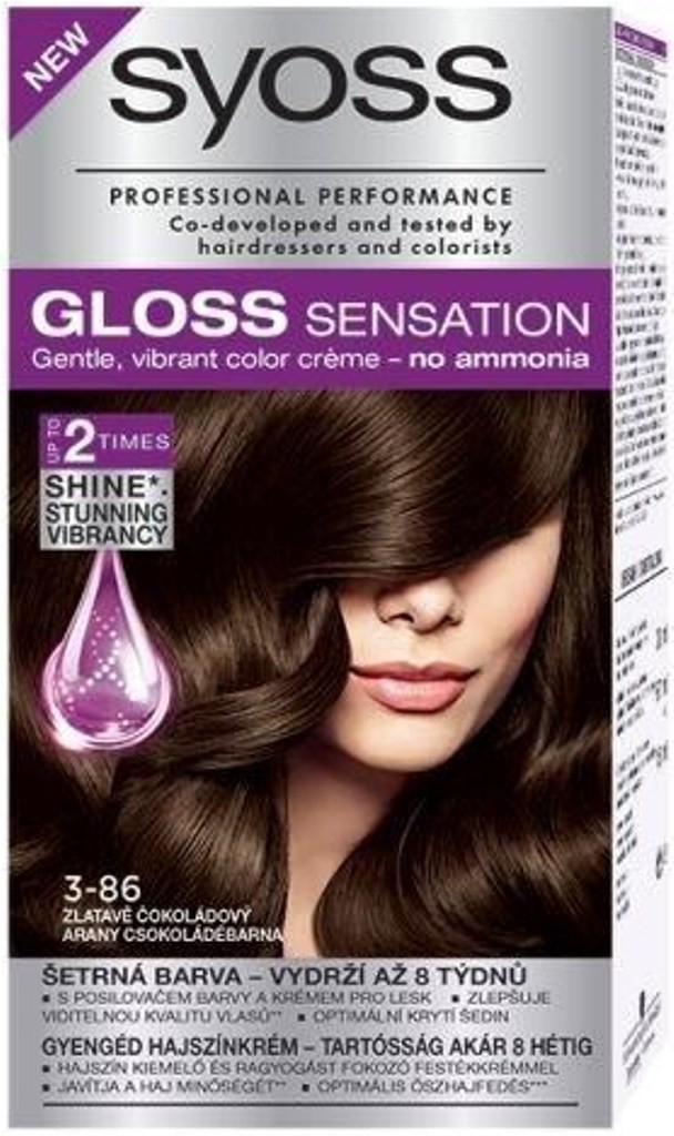 Syoss Gloss Sensation Šetrná farba na vlasy bez amoniaku 3-86  zlatavočokoládová od 2,49 € - Heureka.sk
