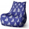 Sablio Sedací vak Bean Biele lode - 100 x 90 x 45 cm