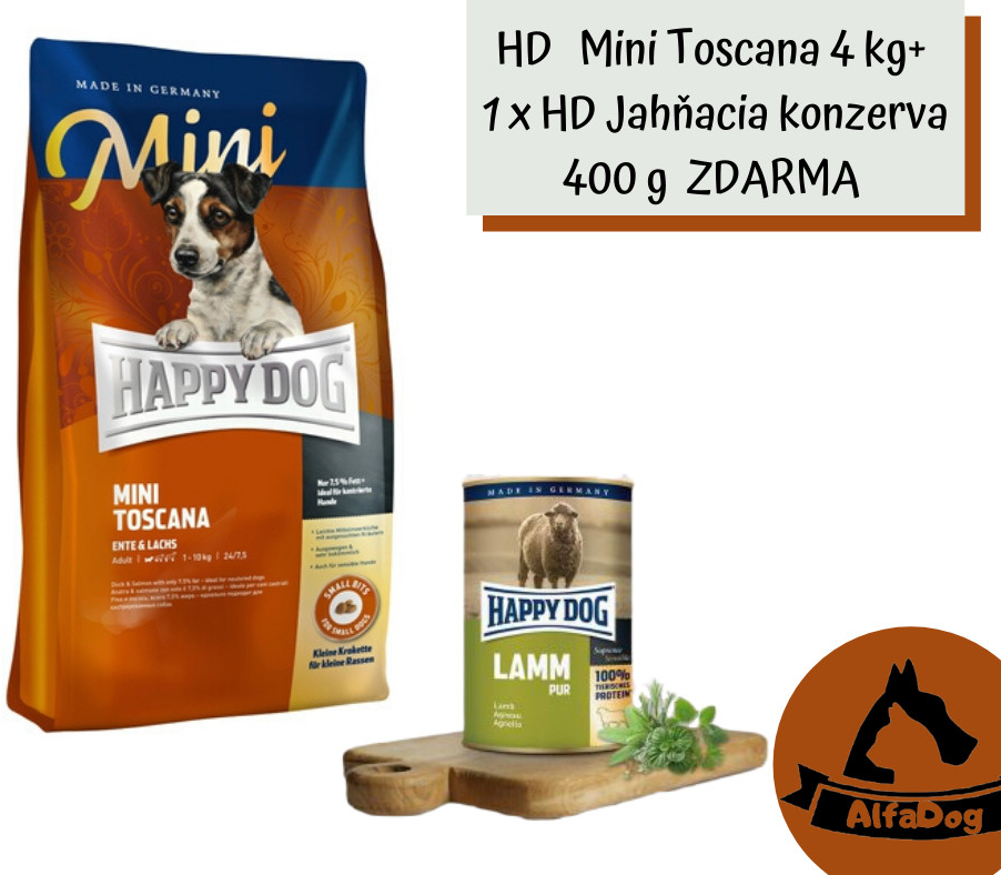 Happy Dog Super Premium Supreme Mini Toscana kačica a losos 4 kg