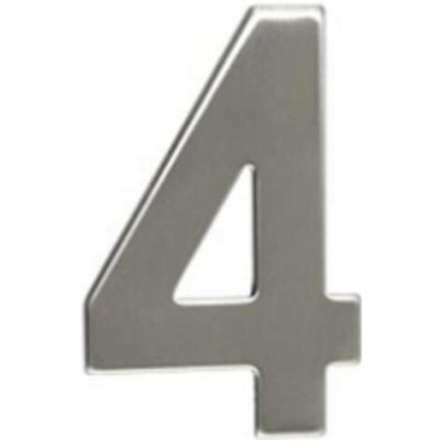 Číslo "4", 50 mm, samolepiace, nerezová oceľ