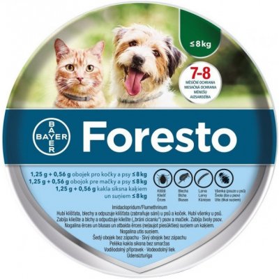 Foresto Antiparazitný obojok pre mačky a malé psy do 8 kg 38 cm
