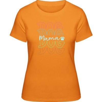 Premium Tričko Farebný nápis DOG Mama Oranžová