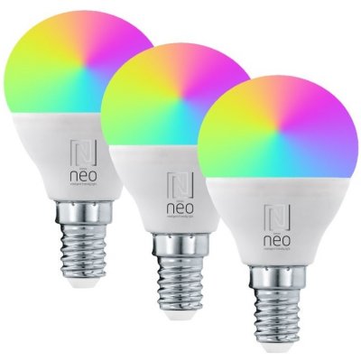 IMMAX NEO LITE SMART sada 3x žárovka LED E14 6W RGB+CCT barevná a bílá, stmívatelná, Wi-Fi, P45, TUYA 07745C