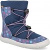 Detské snehule Barefoot Froddo - Track Tex Wool Denim modré kvety