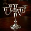 Päťramenný svietnik 22,5 × 10,2 cm strieborný