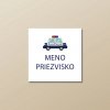Nažehľovacie menovky na oblečenie (Kopírovat) - 3ks, Štvorec 2,3 × 2,3 cm, Policajné auto, Biela
