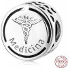 Prívesok Striebro 925 Medicína symbol korálek na náramku práce