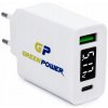 Výkonná rýchla Nabíjačka sieťová USB-C USB PD Quick Charge 3.0 LCD - GP