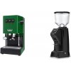 Gaggia New Classic E24 BC, green + Eureka Nadir 65 Touch, black