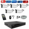 Amiko IP 5 kamerový set, Varifokal, 4K Ultra HD 8Mpix, Tube (1805K5) (Amiko)