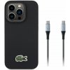 Lacoste Iconic Petit Pique Woven Logo MagSafe zadný kryt pre iPhone 15 Pro Black + USB-C/USB-C dátový kábel