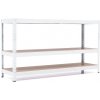 Policový regál Trestles RH 1000x1200x300, nosnosť 1050 kg, 3 police Farba: biela, Typ police: drevená MDF 5,4 mm