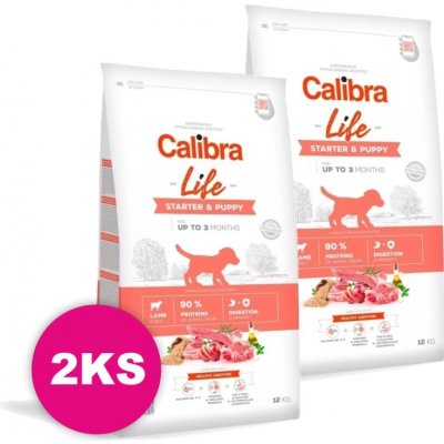 CALIBRA Dog Life Starter & Puppy Lamb 2x12kg