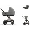 Cybex Platinum CYBEX e-Priam Travel Set + Cloud T i-Size mirage grey 2023 rose gold