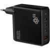 TB 3x USB-C + 1x USB-A nabíjačka, GaN, 100W, čierna, AZTBXULUSB100WB