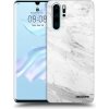 Picasee silikónový čierny obal pre Huawei P30 Pro - White marble