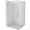 MEXEN/S - Velar L Duo sprchovací kút, posuvné dvere 90 x 80, dekor, zlato kartáčovaná 871-090-080-02-33-55