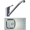 Alveus SET A259 Natur / Chróm SETA259 - Drez Nerezový BASIC 170 Natur, veľký výpust - 780x435mm, vanička 360x355x150mm + bateria Riviera X,