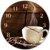 Nástenné sklenené hodiny Káva fi 30 cm