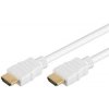 PremiumCord HDMI High Speed + Ethernet kábel, biely, pozlátené konektory, 2m kphdme2w