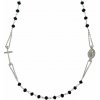 INFINITYSILVER Strieborný ruženec náhrdelník s čiernymi korálikmi SN24042447+